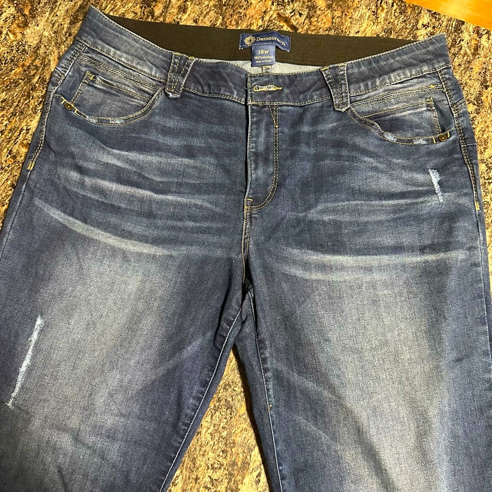 Democracy woman’s jeans 18w - “Ab” Solution distressed denim.  Length regular.